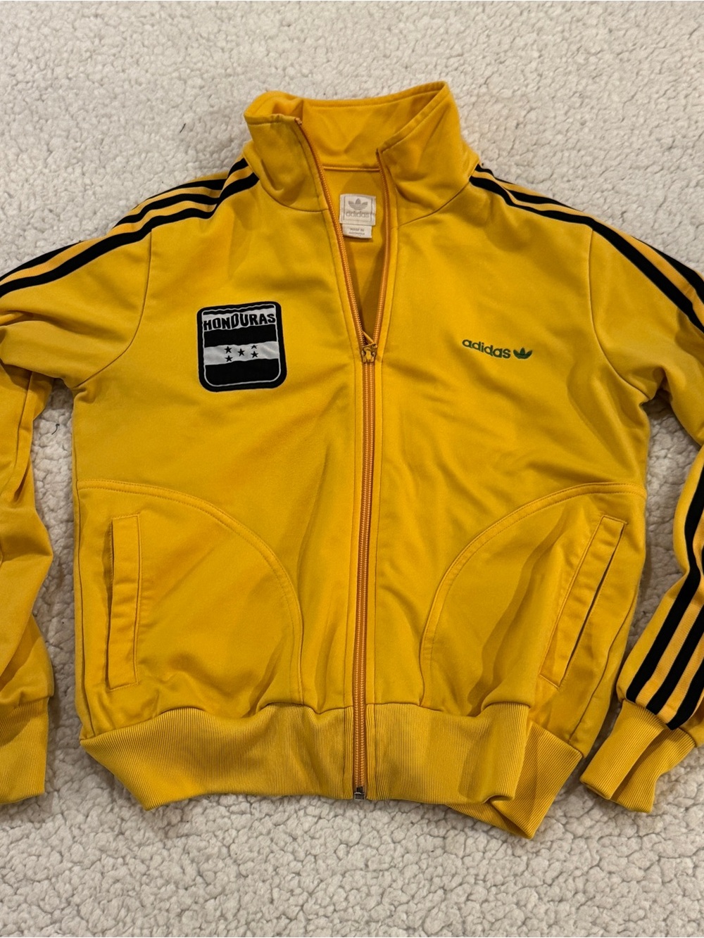 adidas Originals Yellow Kids Zip Track Jacket with Honduras Patch